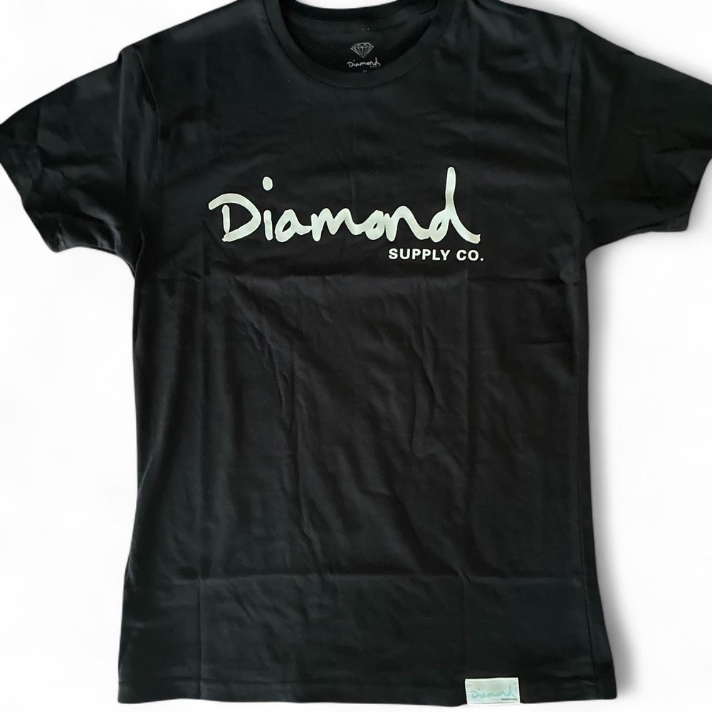 NWOT. Diamond Supply Co. black t-shirt with white logo. Men's size medium